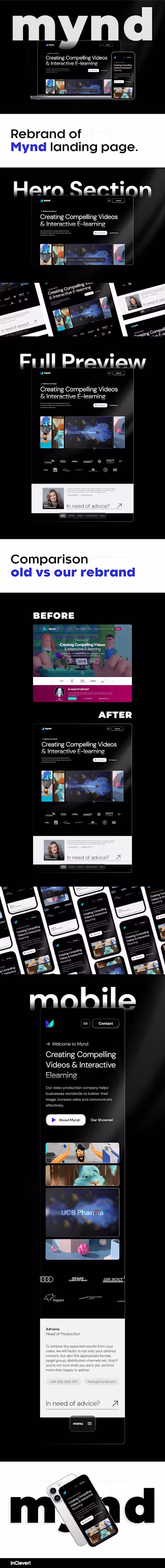 Rebrand concept of Mynd Landing page