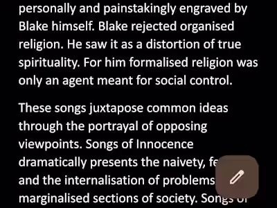 Critique of 18th century society based on William Blake's poems