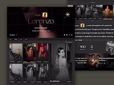 Photograph Portfolio website design