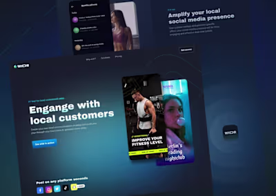 Web design: Widr, a Social Media Marketing Solution