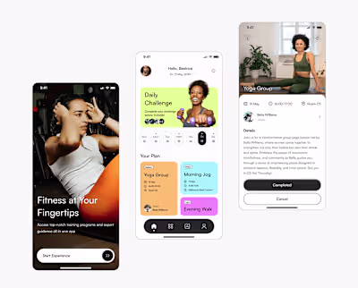 Fitness mobile app UI 🏌🏻🎱