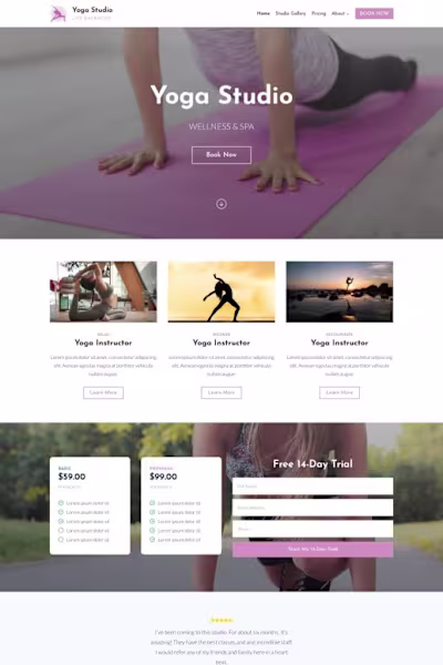 Yoga Classes Website 