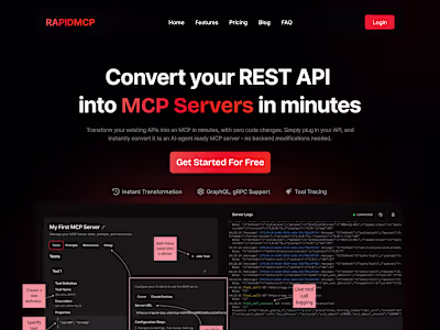 ✨ Design rapid-mcp Website Landing Page