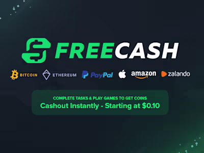 Landing page for Freecash