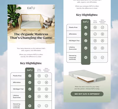 Here are some email designs I did for an organic crib mattre...