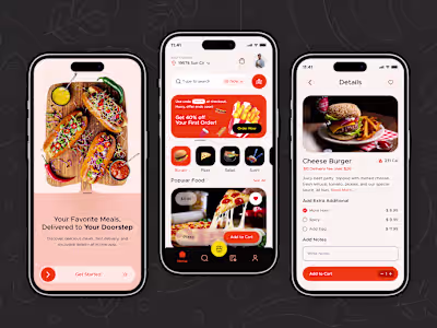 Food Delivery Application Mobile UI Design