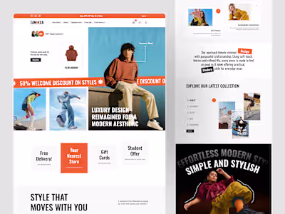 Fashion E-Commerce Website Design ✦ Zanvexa