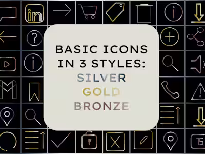 Metallic themed icons pack