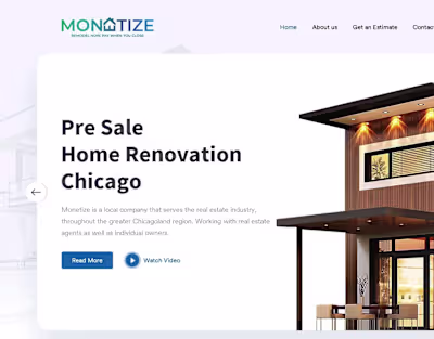 Home page design for a Tech company