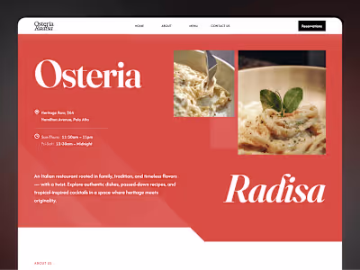 Radisa Osteria – Website Design Concept