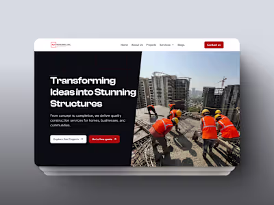 Construction Website by Agbo Emmanuel on Dribbble