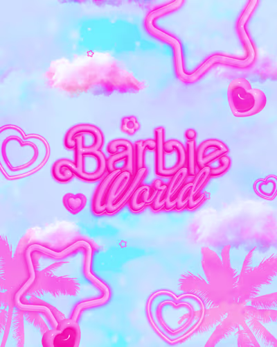 Barbie World 3D Logo + Merch Design