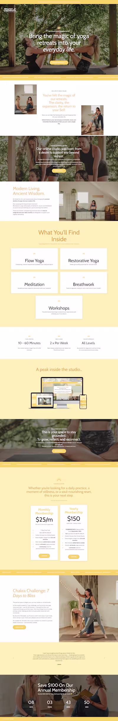 Kajabi Online Yoga Studio Strategy and Implementation Build