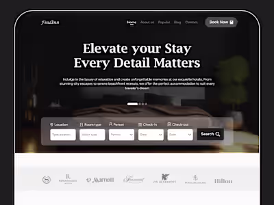 FindInn - Location-Based Hotel Booking Platform UI/UX Design