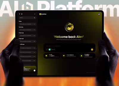 AI BuildHub® – Landing page/SaaS platform & UI/UX Design