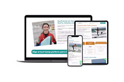 Surf School UX/UI Redesign resulted in +727% mobile engagement