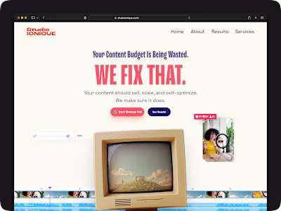 Studio Ionique Website Design for Content Growth