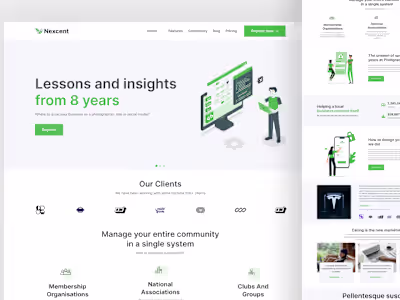 Nexcent - Service based Company Web and Mobile Landing page