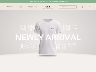 Web design for clothing brand