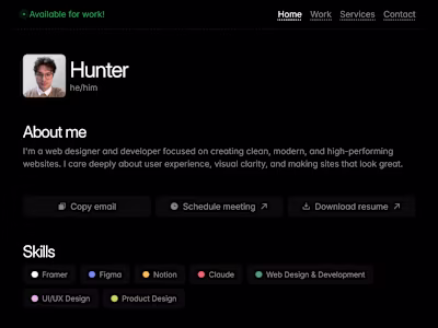 PopCard - Framer Portfolio Template