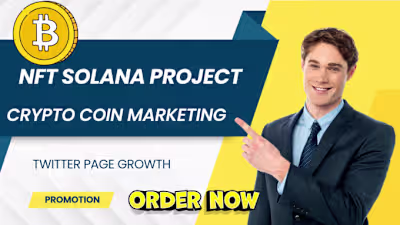 I will promote nft solana project, crypto coin marketing and tw…