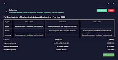 Class Scheduling Website