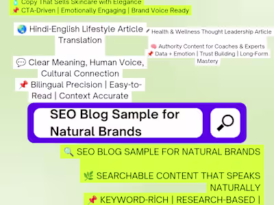 Beauty Copywriting ||SEO Blog||Hindi-English Translation