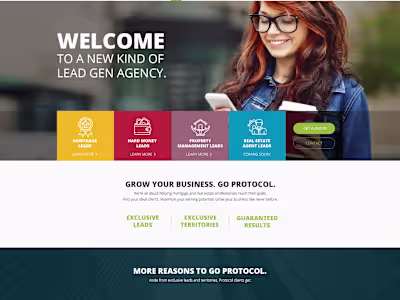 Go Protocol. Website design and WordPress development.