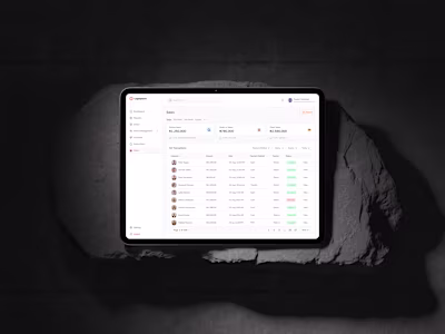 A dashboard interface exploring clean, human-centred transac...