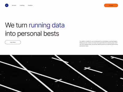 Running Analytics Landing Page