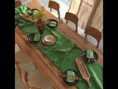 Dining Table Render (3dsmax, Marvelous Designer, Forest Pack an…