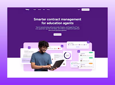 Feezy.io Landing Page Design for Education Agents