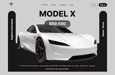 Tesla Product Page Design