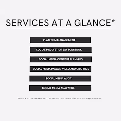 My Services At A Glance