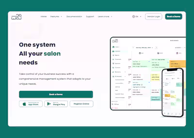 Landing Page Design for a Beauty Establishment SASS
