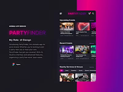 Mobile App Design - party planner