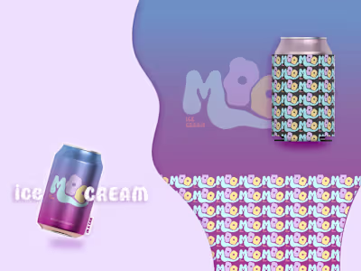 Branding Identity, logo and packaging for Ice-cream Drinks