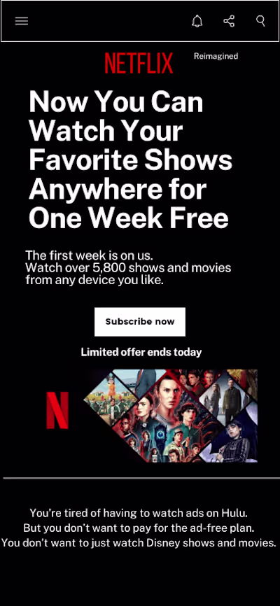 Portfolio: Streaming Service Subscription