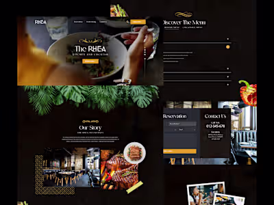 🌶Luxurious Web UI Design for RHEA Restaurant