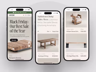 Bench - Ecommerce Mobile Design