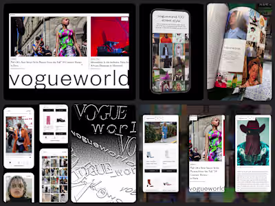 Vogueworld product design + brand identity