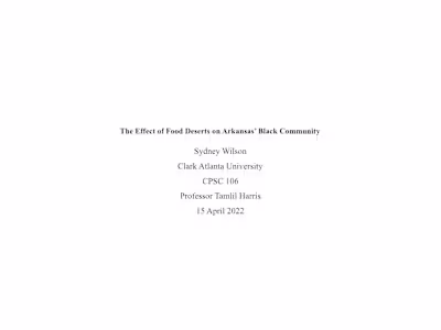 The Effect of Food Deserts on Arkansas’ Black Community 