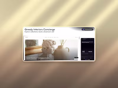 Greedy Interiors Concierge – Interior Design Showroom AI Agent