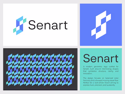 Modern Geometric Tech, SaaS, Dynamic S letter logo design