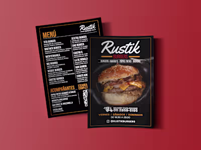 Hamburger Store Flyers for Rustik Burgers