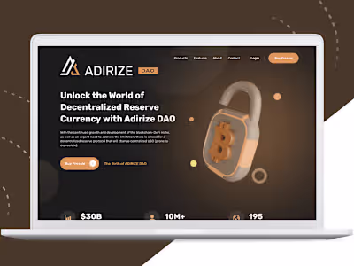 Landing page for crypto