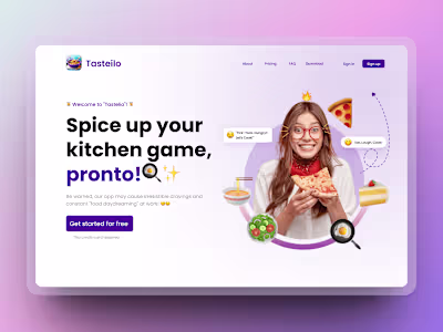 A Landing Page for Recipe App