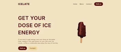 Ice cream and coffee shop website