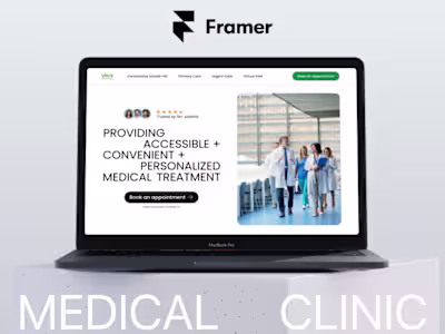Clean Clinic Web Design & Framer Development