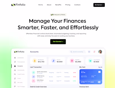 Working on a Fintech Website 💸